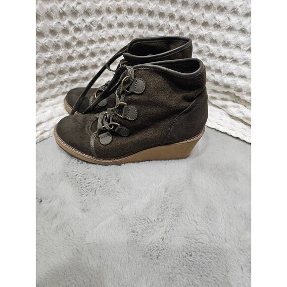 Merona size 8 wedge heel boot green - Picture 2 of 6